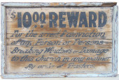 SIGN, PAINTED WOOD SIGN, WEATH