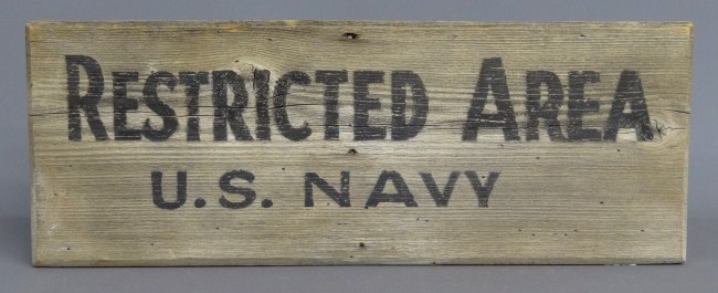 Sign ''Restricted Area U.S.