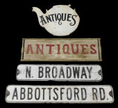 SIGNAGE, INCLUDING: TWO BLACK