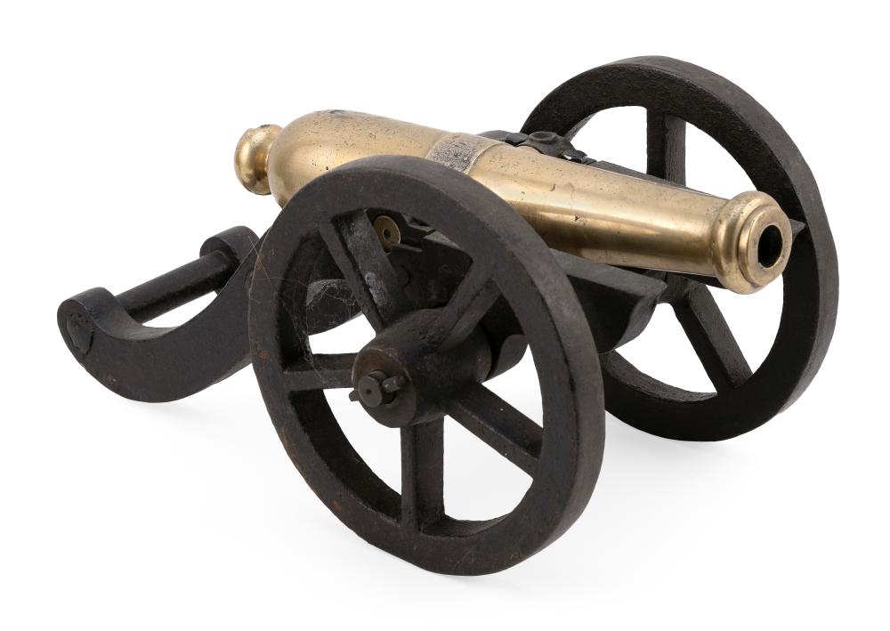 SIGNAL CANNON ON AN IRON TRUCK 19TH