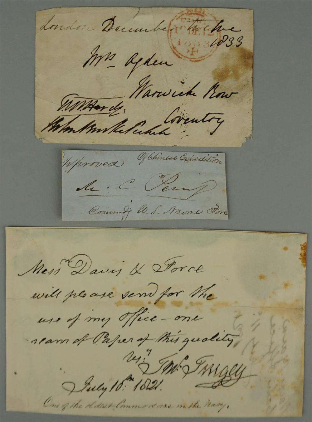 SIGNATURES OF 19TH CENTURY NAVAL