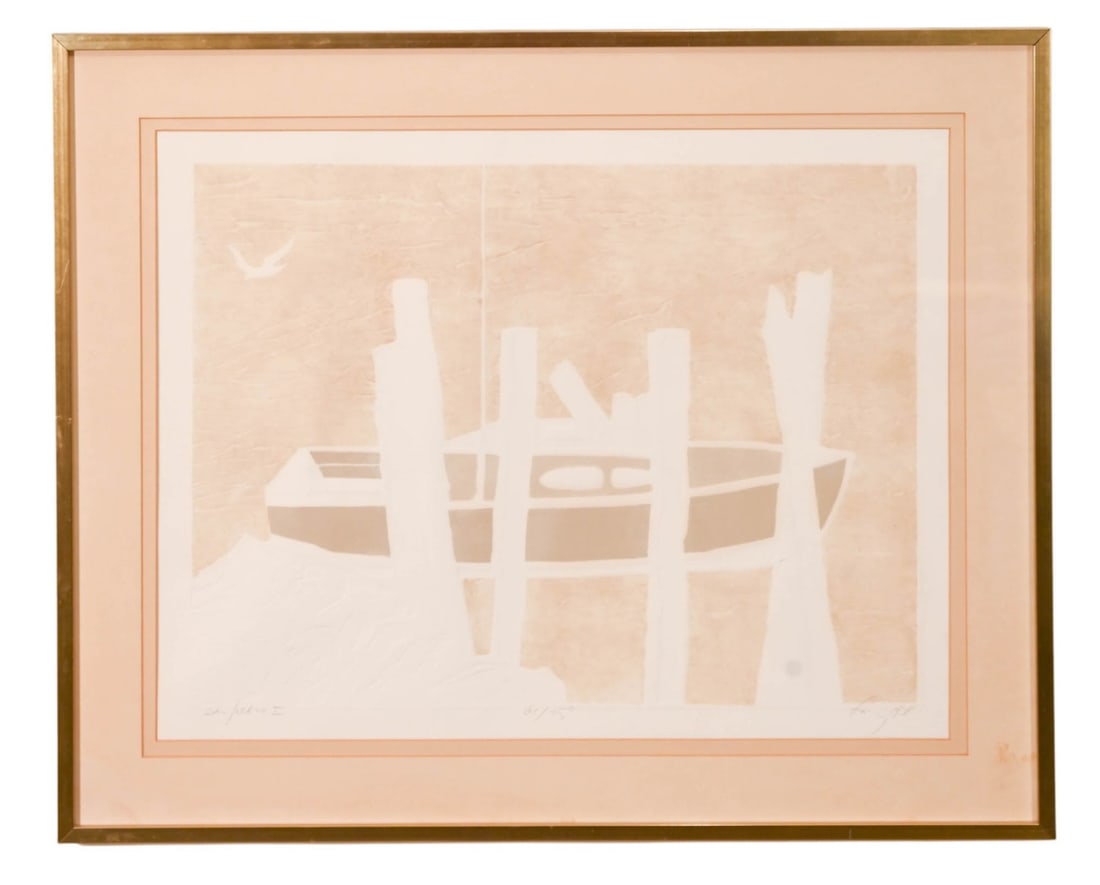 SIGNED 1978 WOODBLOCK TITLED SAN