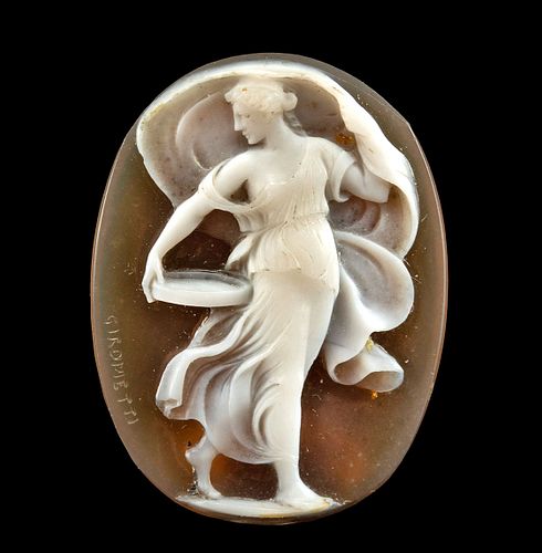 SIGNED 19TH C. ITALIAN AGATE