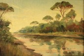 SIGNED 20TH C. O/C ITALIAN LAN