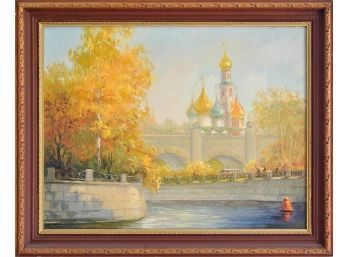 Signed 20th C. Russian oil on