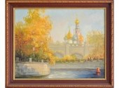 Signed 20th C. Russian oil on
