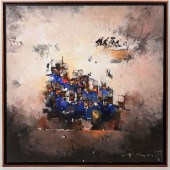 SIGNED ABSTRACT ACRYLIC PAINTI