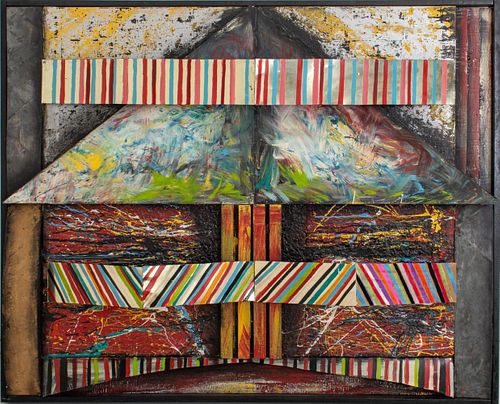 SIGNED ABSTRACT MODERN MIXED