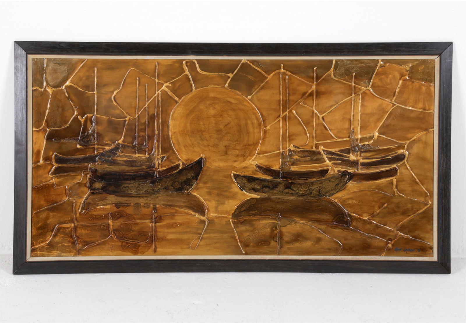 SIGNED ABSTRACT SEASCAPE MIXED