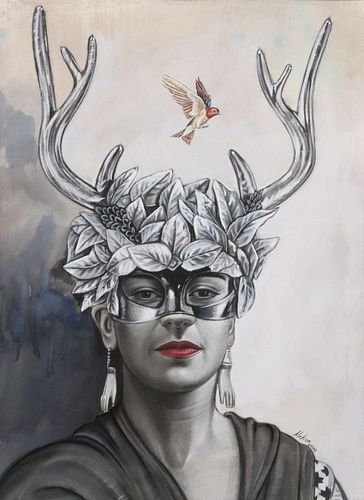 SIGNED ALEKOS (20TH C.) MIXED MEDIA