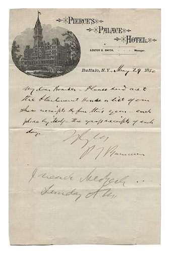 SIGNED AND DATED NOTE FROM P.T.