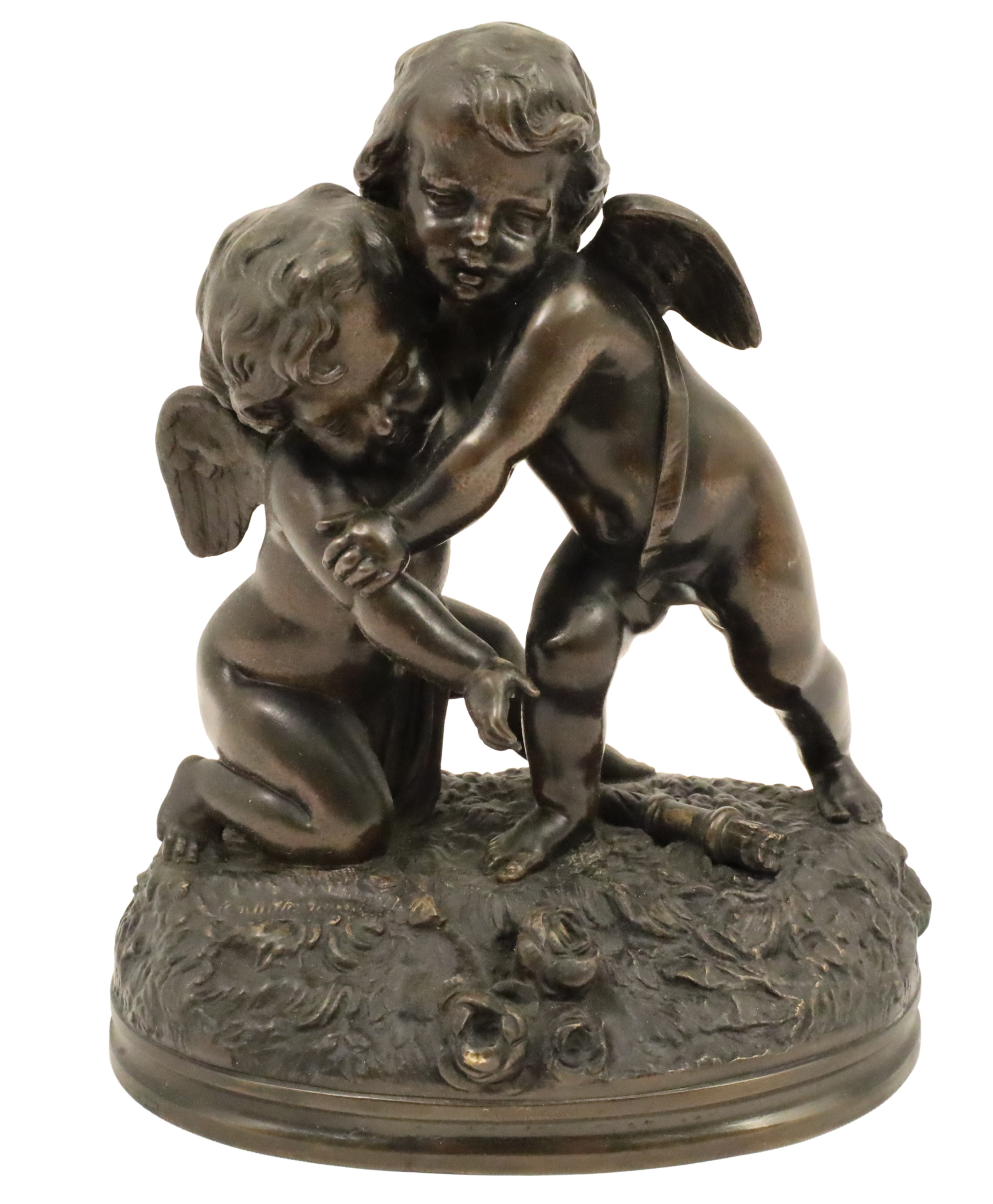 SIGNED ANTIQUE BRONZE SCULPTURE