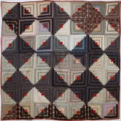 SIGNED ANTIQUE LOG CABIN PATCH