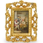 SIGNED ANTIQUE PAINTING ON BON
