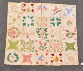 SIGNED APPLIQUE SAMPLER QUILTw