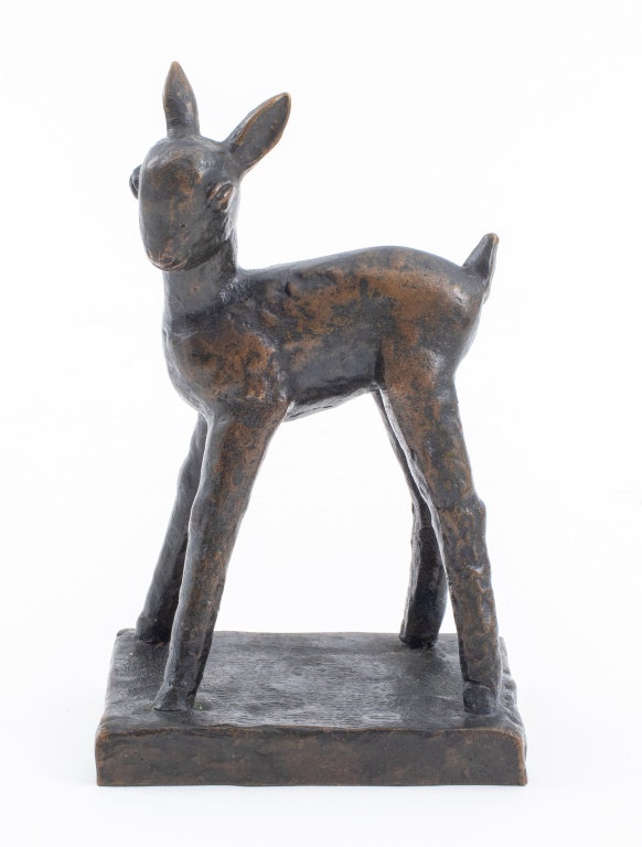SIGNED ART DECO PATINATED BRONZE