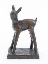 SIGNED ART DECO PATINATED BRON