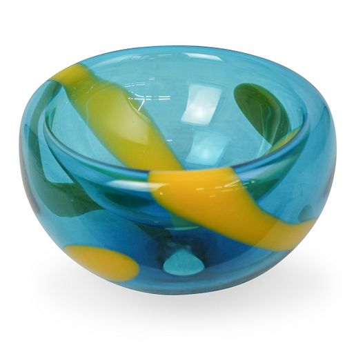 SIGNED ART GLASS BOWLDESCRIPTION: