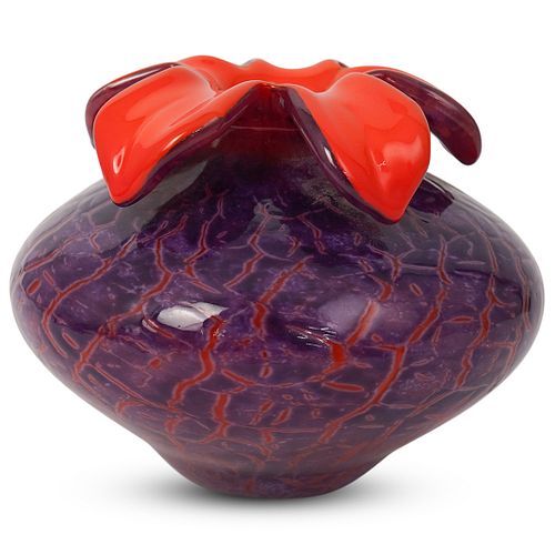 SIGNED ART GLASS FLOWER