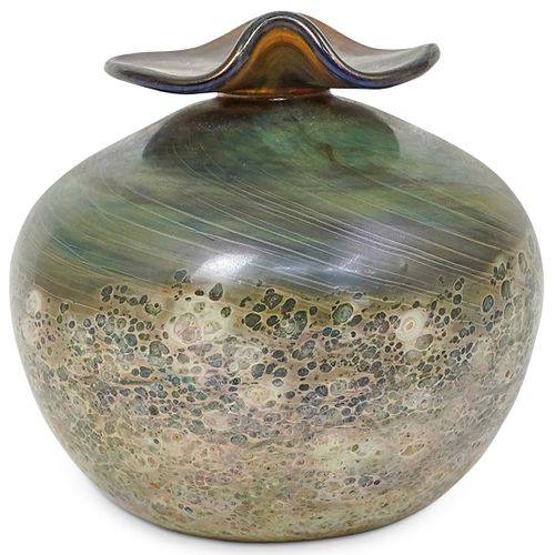 SIGNED ART GLASS IRIDESCENT