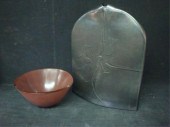 Signed Art Pottery Vase and Gl