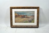 SIGNED ARTHUR MIDY OIL ON BOAR