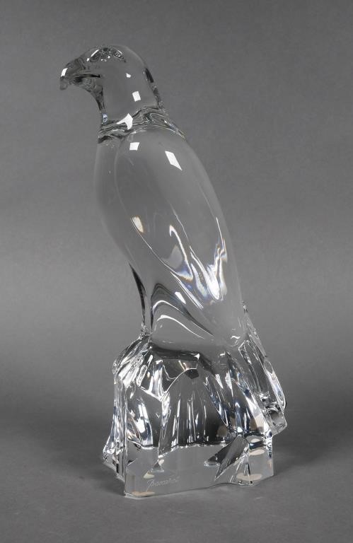 SIGNED BACCARAT CRYSTAL FALCON BIRD