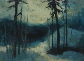 SIGNED BARRY OIL ON MASONITE P