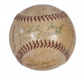 SIGNED BASEBALL, 1950S MIXED T
