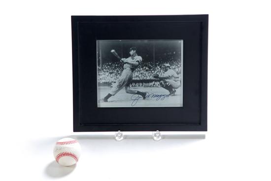 SIGNED BASEBALL AND PHOTOGRAPH. 