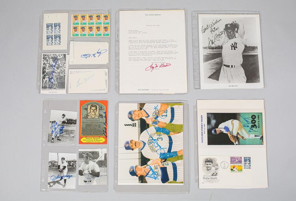 SIGNED BASEBALL PHOTOS AND EPHEMERA