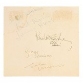 SIGNED BEATLES LEAF OF PAPER,