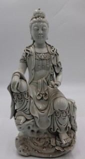 SIGNED BLANC DE CHINE FIGURE O