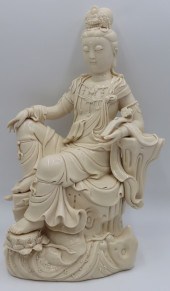 SIGNED BLANC DE CHINE SEATED Q