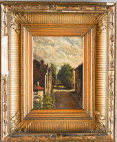 SIGNED B.M. TUSCAN CITY SCENE