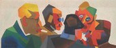 SIGNED BRENNER CUBIST OIL ON W