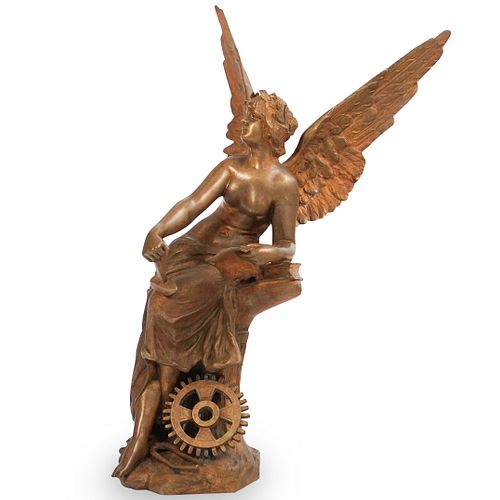SIGNED BRONZE ANGEL WITH