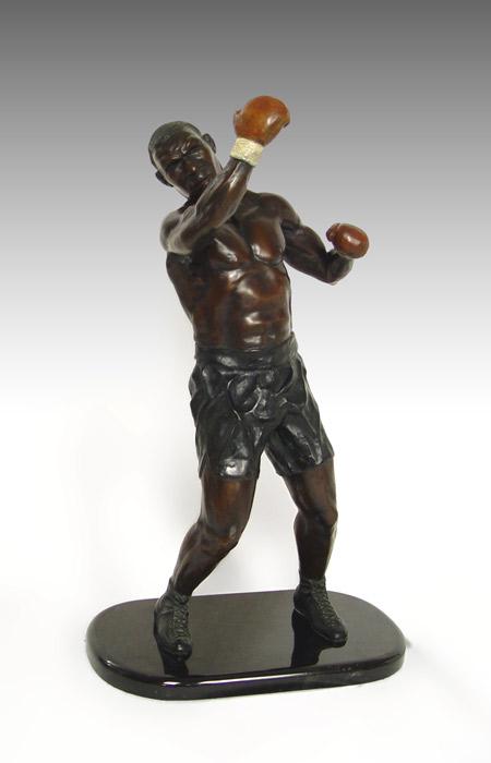SIGNED BRONZE SCULPTURE OF BOXER