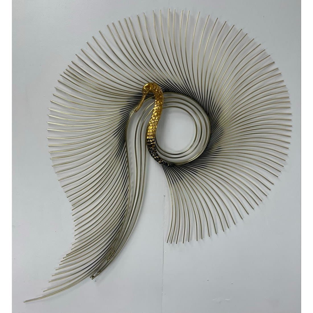 Signed C Jere 1981 peacock wall