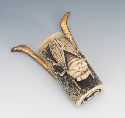 Signed Carved Ivory Cicada