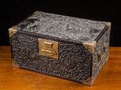 SIGNED CHINESE CARVED ZITAN BO