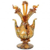 SIGNED "CIRE" ART GLASS DOUBLE