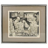 SIGNED COMIC-STYLE ENGRAVINGDE