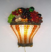 SIGNED CZECH GLASS FRUIT BASKE
