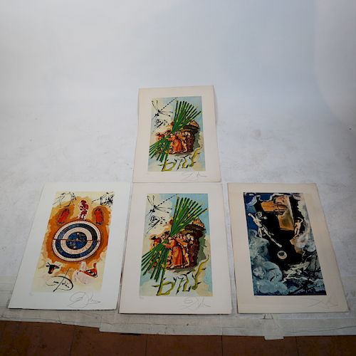 SIGNED "DALI": FOUR UNFRAMED