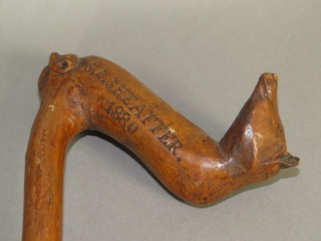 SIGNED & DATED FOLK ART CARVED