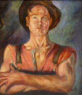 SIGNED DEB WESTERN OIL PAINTIN
