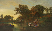 SIGNED E. KAY OIL PAINTING ON