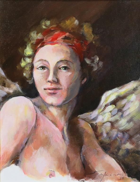 SIGNED ESPINOSA OIL ON PANEL