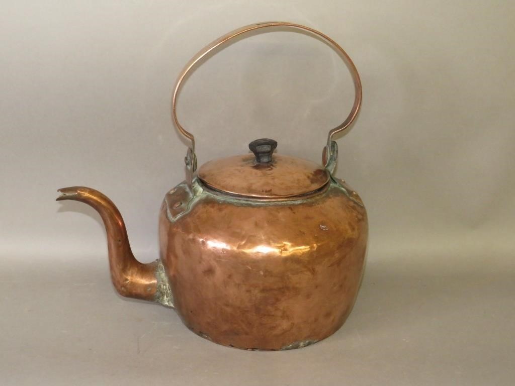 SIGNED "F. MILLER" COPPER TEA